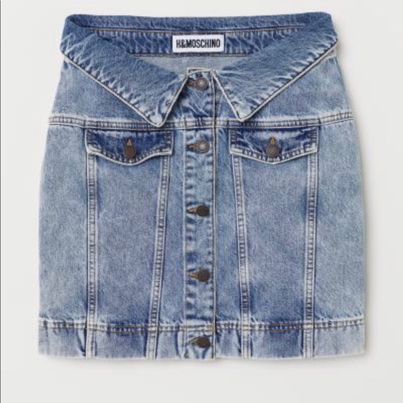 h&m moschino denim skirt